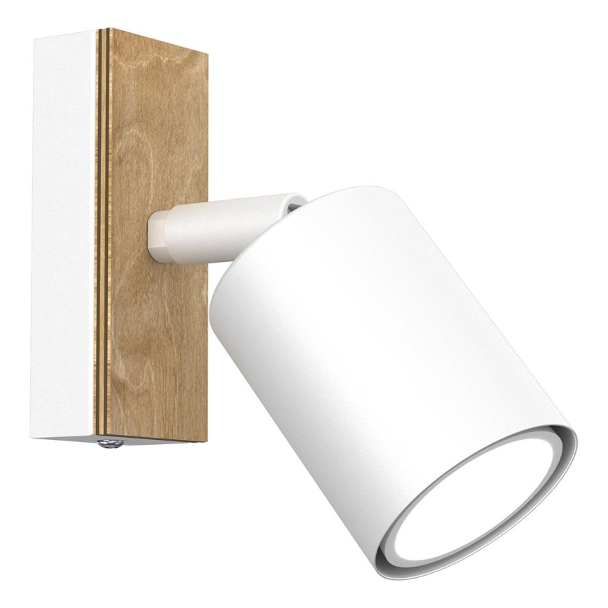 Foco de pared TULON 1xGU10/8W/230V blanco/roble