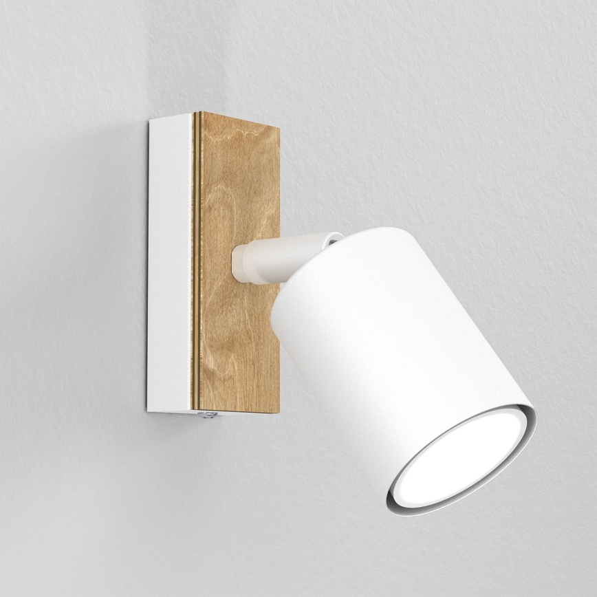 Foco de pared TULON 1xGU10/8W/230V blanco/roble