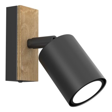 Foco de pared TULON 1xGU10/8W/230V negro/roble