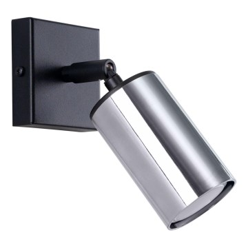 Foco de pared WINX 1xGU10/10W/230V negro/cromo brillante