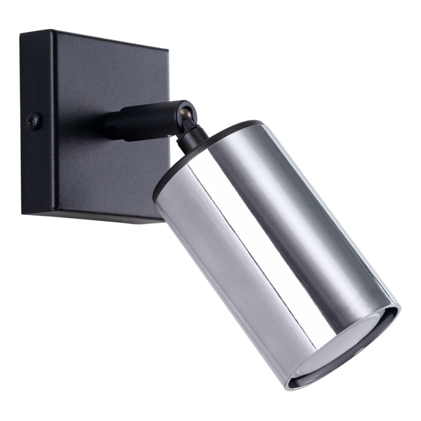 Foco de pared WINX 1xGU10/10W/230V negro/cromo brillante