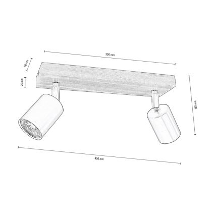 Foco de techo MANARA 2xGU10/5W/230V pino - certificado FSC