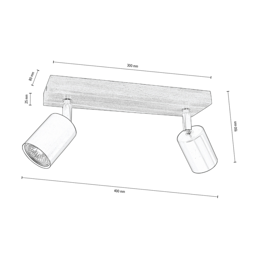 Foco de techo MANARA 2xGU10/5W/230V pino - certificado FSC