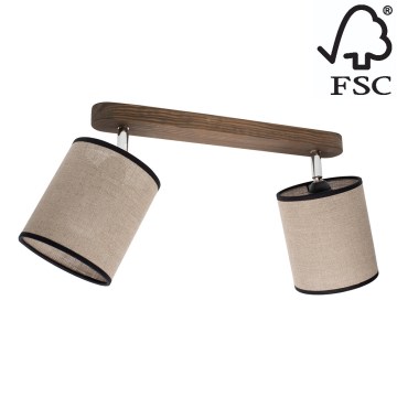 Foco de techo NEGRO 2xE27/25W/230V pino - certificado FSC
