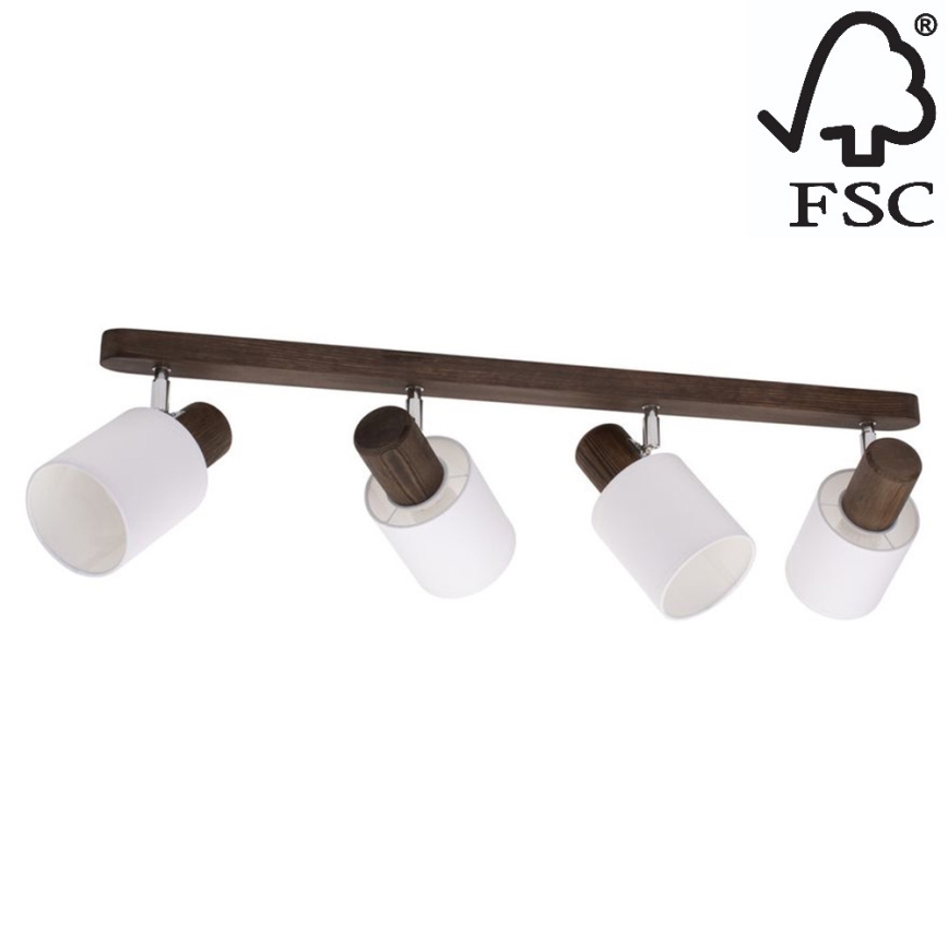 Foco de techo TRENDY 4xE27/15W/230V pino - certificado FSC