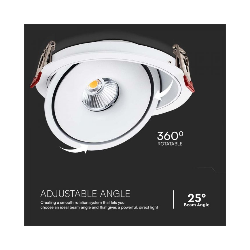 Foco empotrable LED LED/20W/230V 3000/4000/6400K d. 16,5 cm blanco