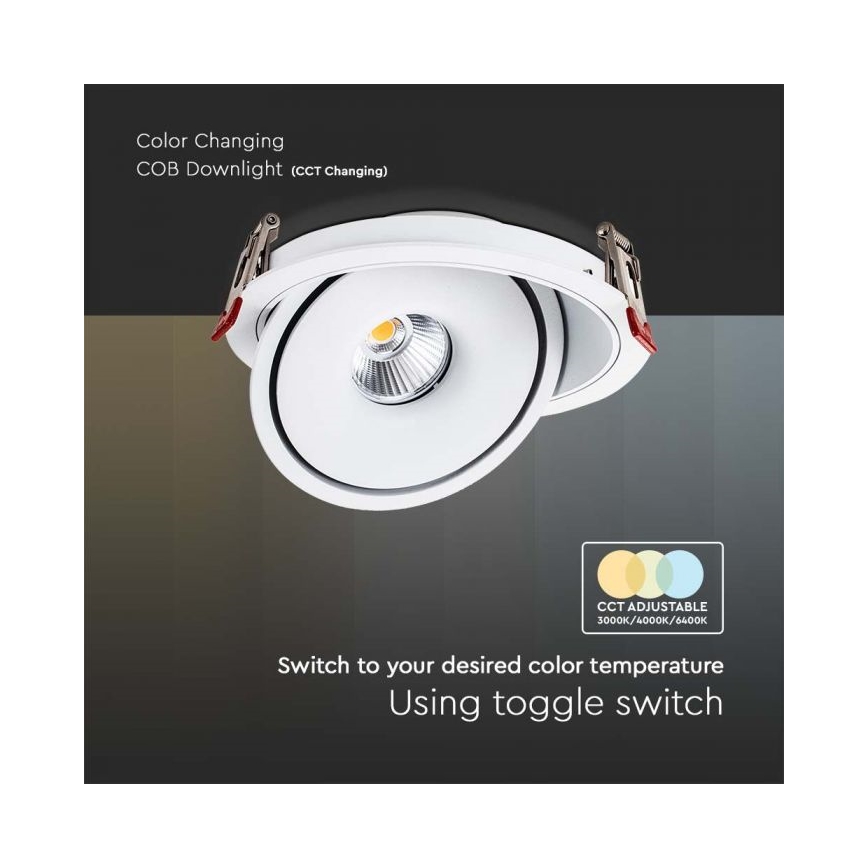 Foco empotrable LED LED/20W/230V 3000/4000/6400K d. 16,5 cm blanco