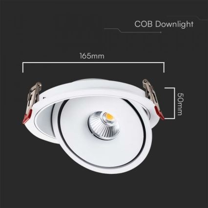 Foco empotrable LED LED/20W/230V 3000/4000/6400K d. 16,5 cm blanco