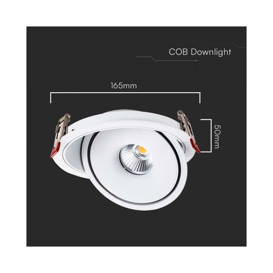 Foco empotrable LED LED/20W/230V 3000/4000/6400K d. 16,5 cm blanco