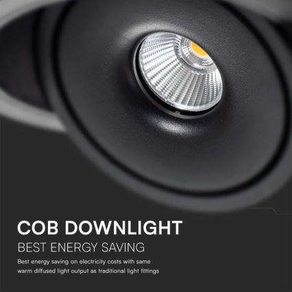 Foco empotrable LED LED/28W/230V 3000/4000/6400K d. 20 cm negro