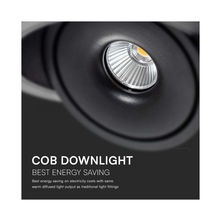 Foco empotrable LED LED/28W/230V 3000/4000/6400K d. 20 cm negro