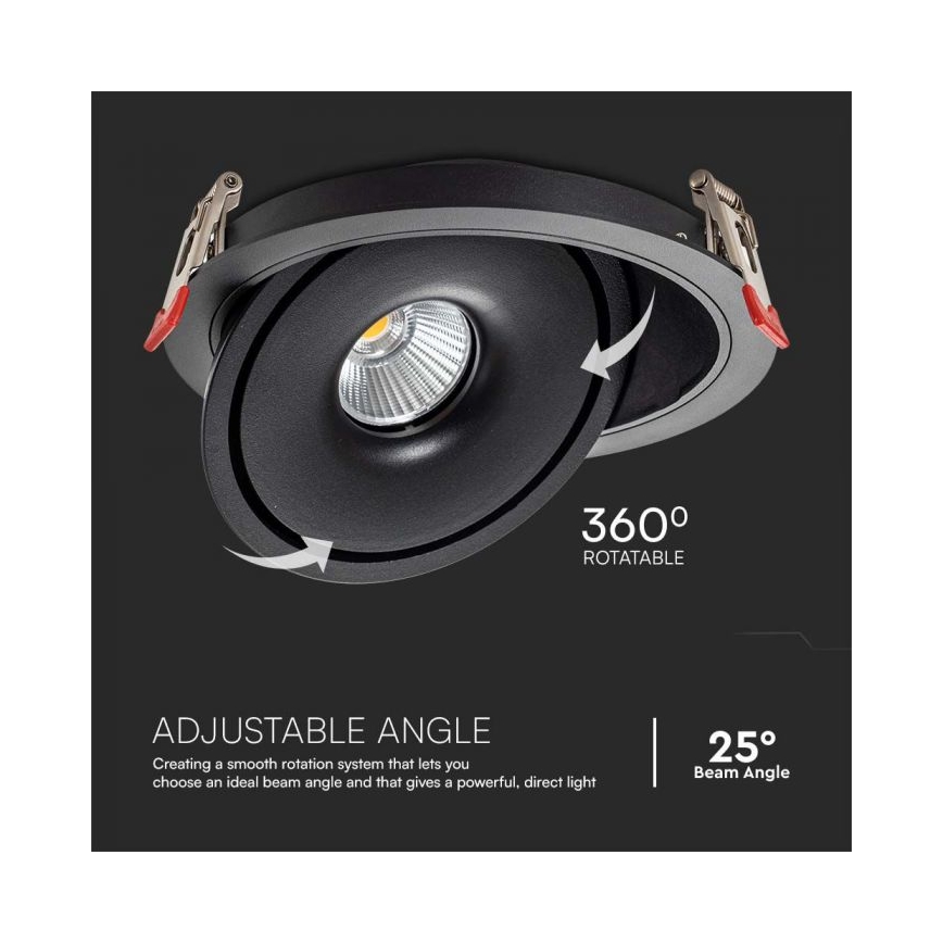 Foco empotrable LED LED/28W/230V 3000/4000/6400K d. 20 cm negro