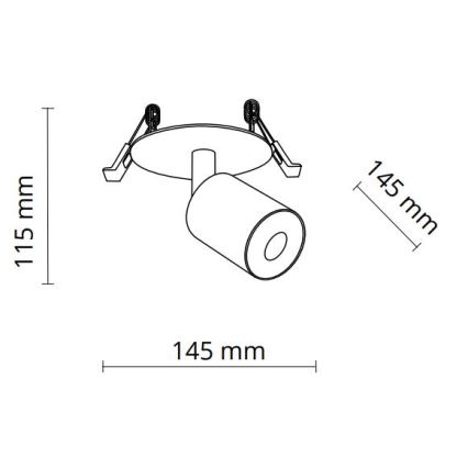 Foco empotrable NEX 1xGU10/10W/230V negro
