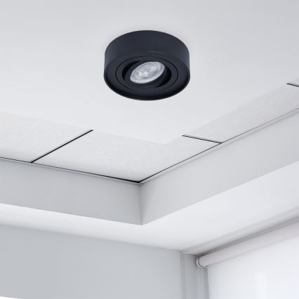 Foco empotrable NUSA 1xGU5,3/MR16/50W/12V redondeado negro