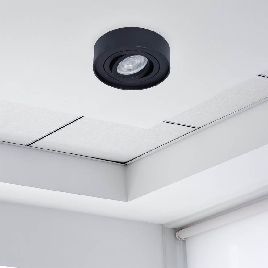 Foco empotrable NUSA 1xGU5,3/MR16/50W/12V redondeado negro