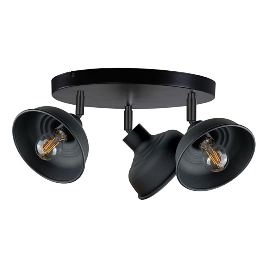 Foco FAUN 3xE27/60W/230V negro