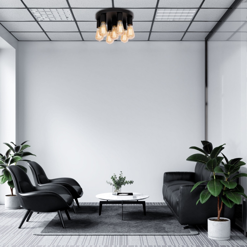 Foco FILO 7xE27/60W/230V negro