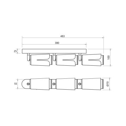 Foco FLOR 3xGU10/8W/230V blanco