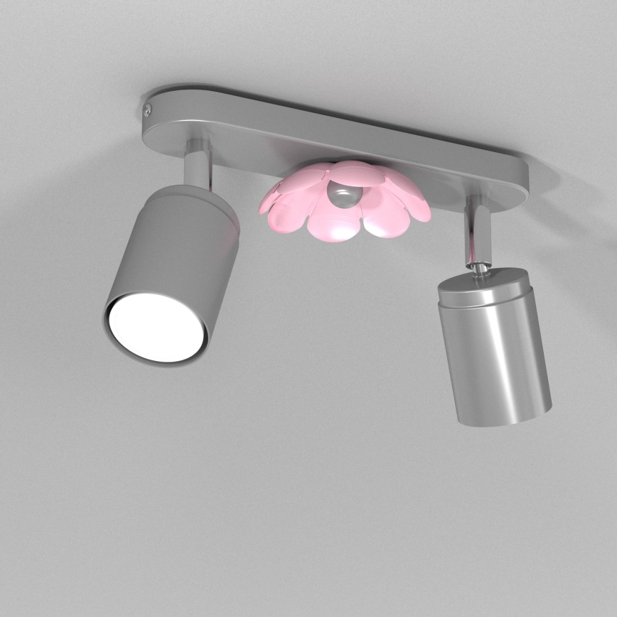 Foco FLOWER 2xGU10/8W/230V cromo mate