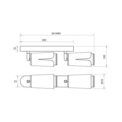 Foco FLOWER 2xGU10/8W/230V negro