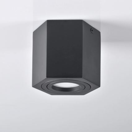 Foco HEXAGON 1xGU10/10W/230V negro
