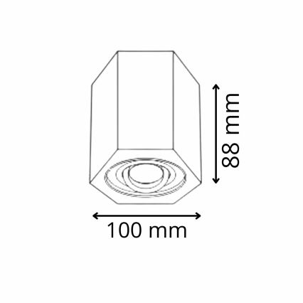 Foco HEXAGON 1xGU10/10W/230V negro