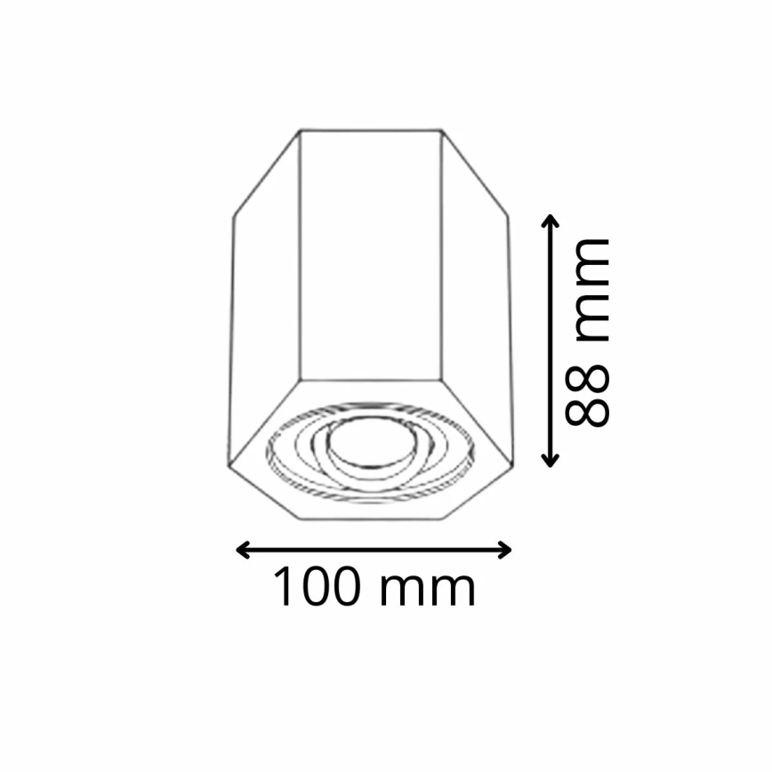 Foco HEXAGON 1xGU10/10W/230V negro