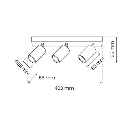 Foco HUDSON 3xGU10/8W/230V blanco