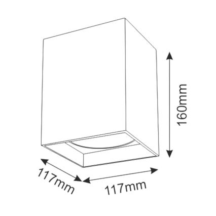 Foco JUPITER 1xE27/20W/230V 11,7x11,7 cm negro