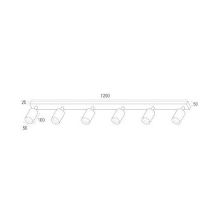 Foco LED ANGIE 6xGU10/6W/230V negro