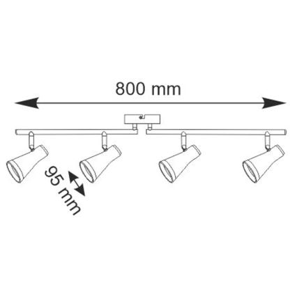 Foco LED BERG 4xLED/4,2W/230V negro