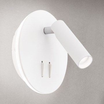 Foco LED de pared LENNY LED/6W/230V + LED/3W blanco