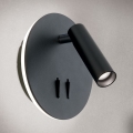 Foco LED de pared LENNY LED/6W/230V + LED/3W negro