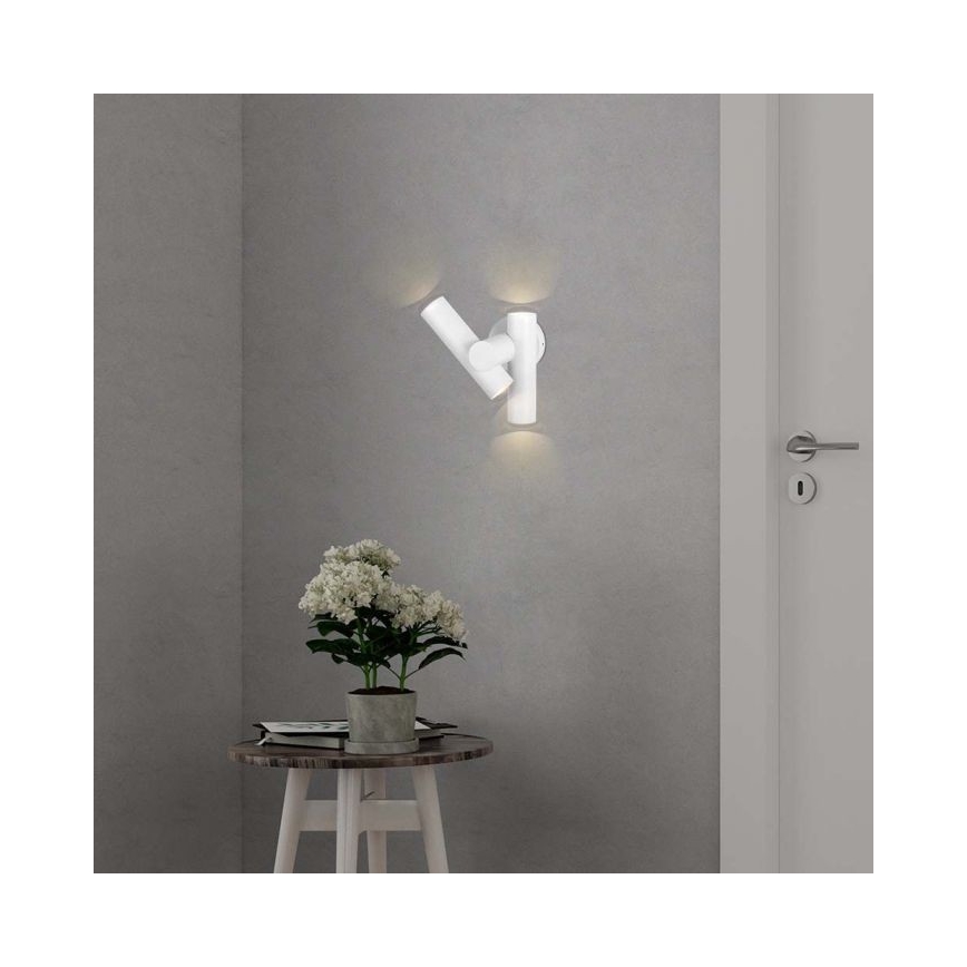 Foco LED flexible de pared para exteriores 2xLED/3W/230V 4000K IP44 blanco