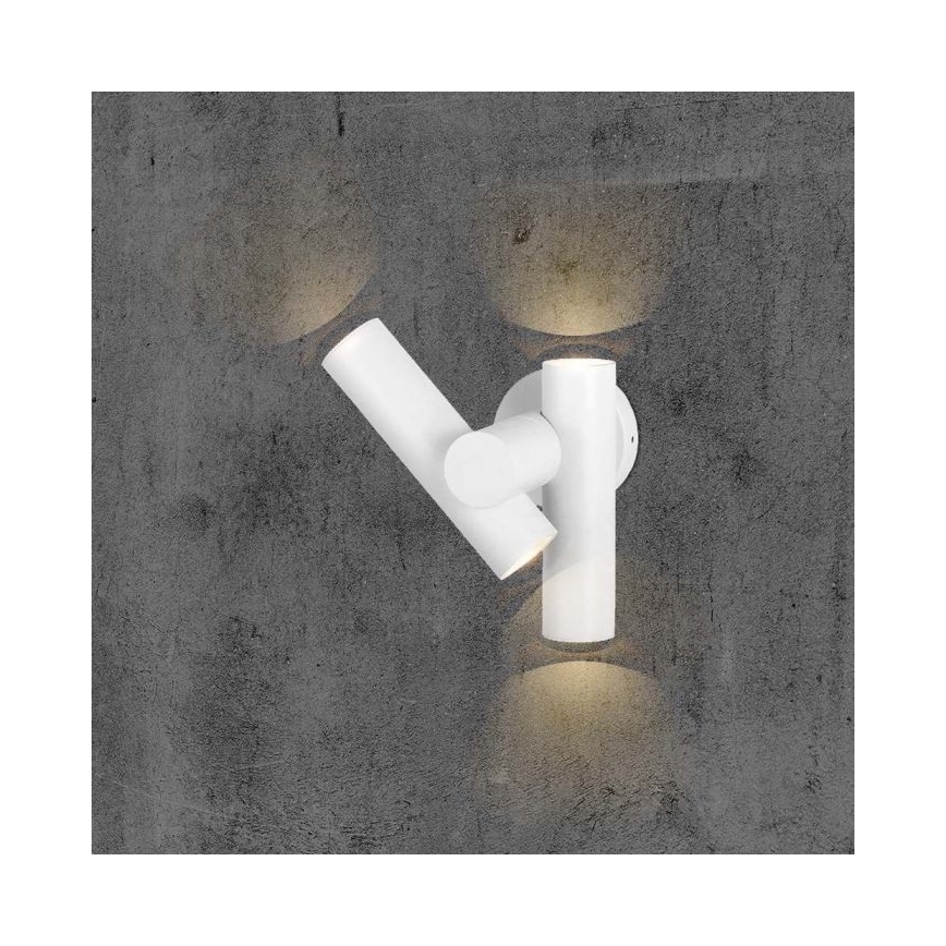 Foco LED flexible de pared para exteriores 2xLED/3W/230V 4000K IP44 blanco