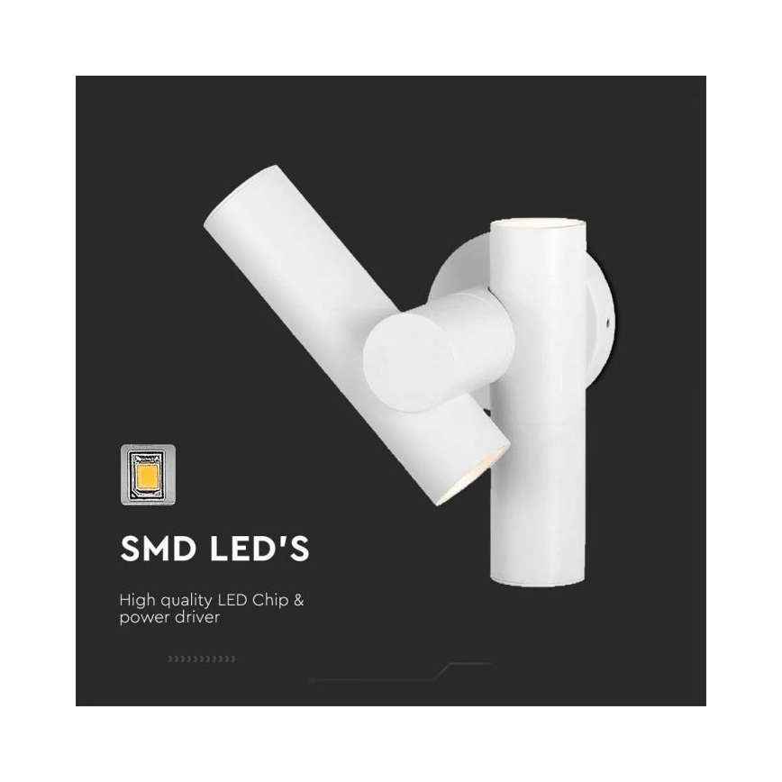 Foco LED flexible de pared para exteriores 2xLED/3W/230V 4000K IP44 blanco