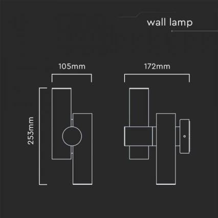 Foco LED flexible de pared para exteriores 2xLED/3W/230V 4000K IP44 blanco