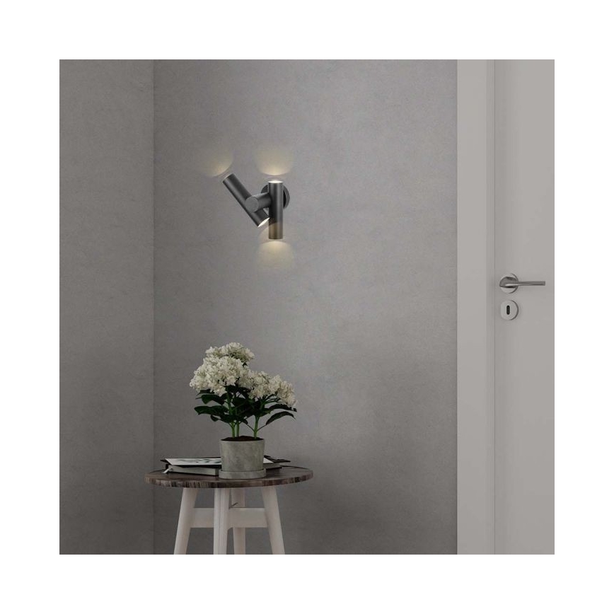 Foco LED flexible de pared para exteriores 2xLED/3W/230V 4000K IP44 negro