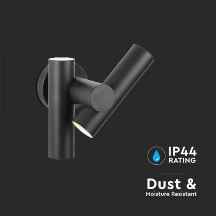 Foco LED flexible de pared para exteriores 2xLED/3W/230V 4000K IP44 negro