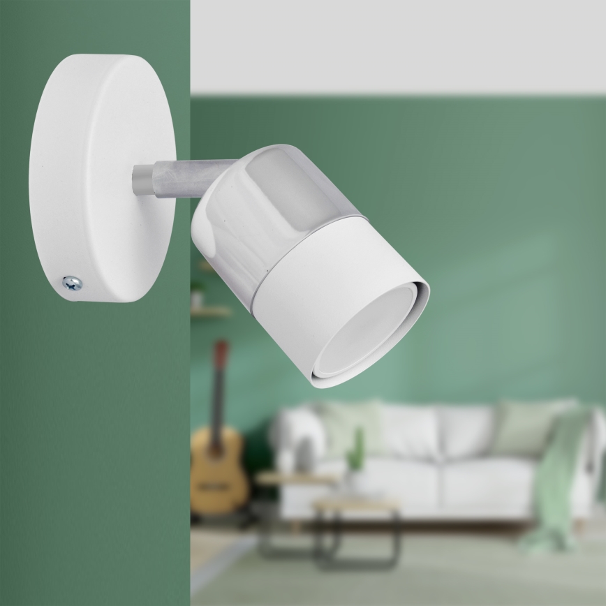 Foco LED de pared TUBSSON 1xGU10/4,8W/230V blanco/cromo brillante