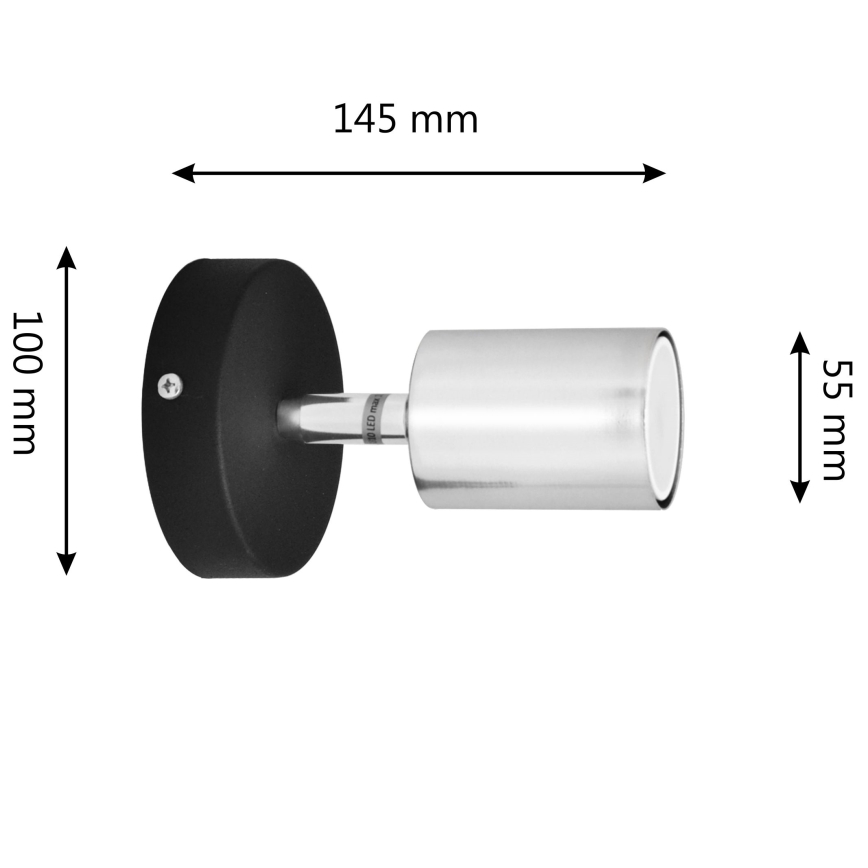 Foco LED de pared TUNE 1xGU10/4,8W/230V cromo mate/negro