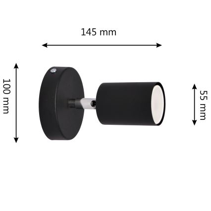Foco LED de pared TUNE 1xGU10/4,8W/230V negro