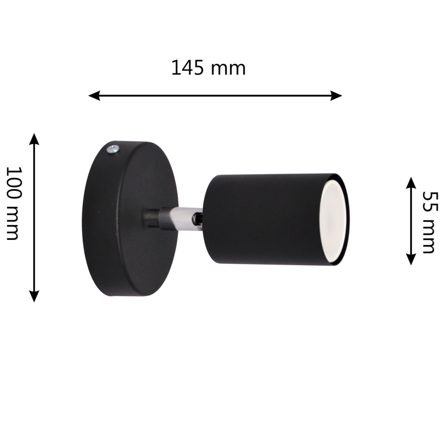 Foco LED de pared TUNE 1xGU10/4,8W/230V negro