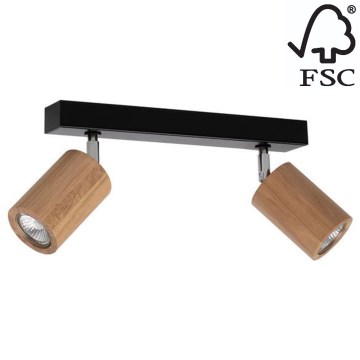 Foco LED de techo MATTI 2xGU10/5W/230V roble - certificado FSC