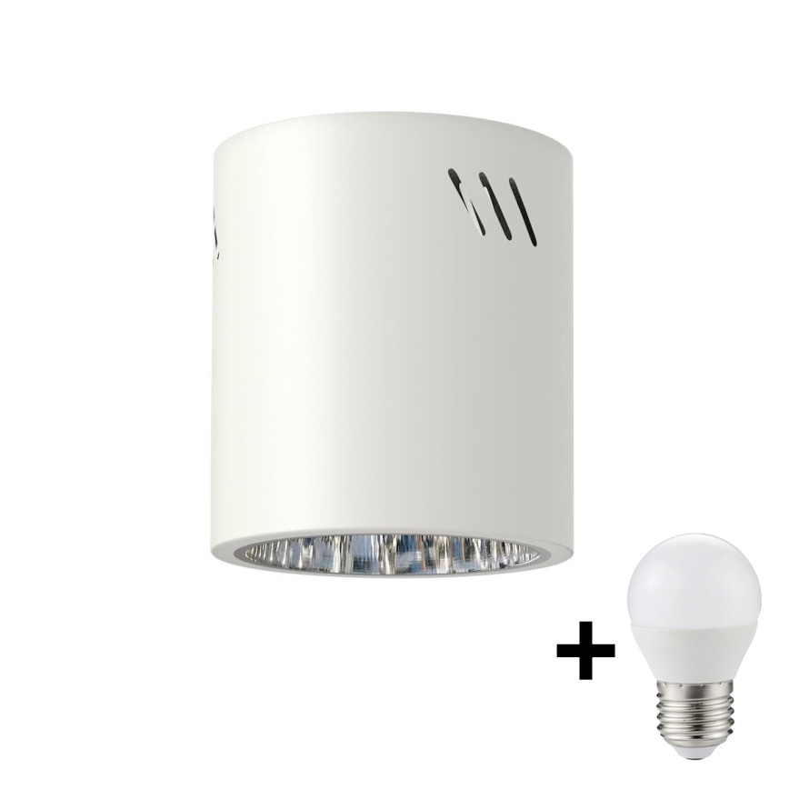 Foco LED GEORGE 1xE27/6W/230V diá. 11 cm blanco