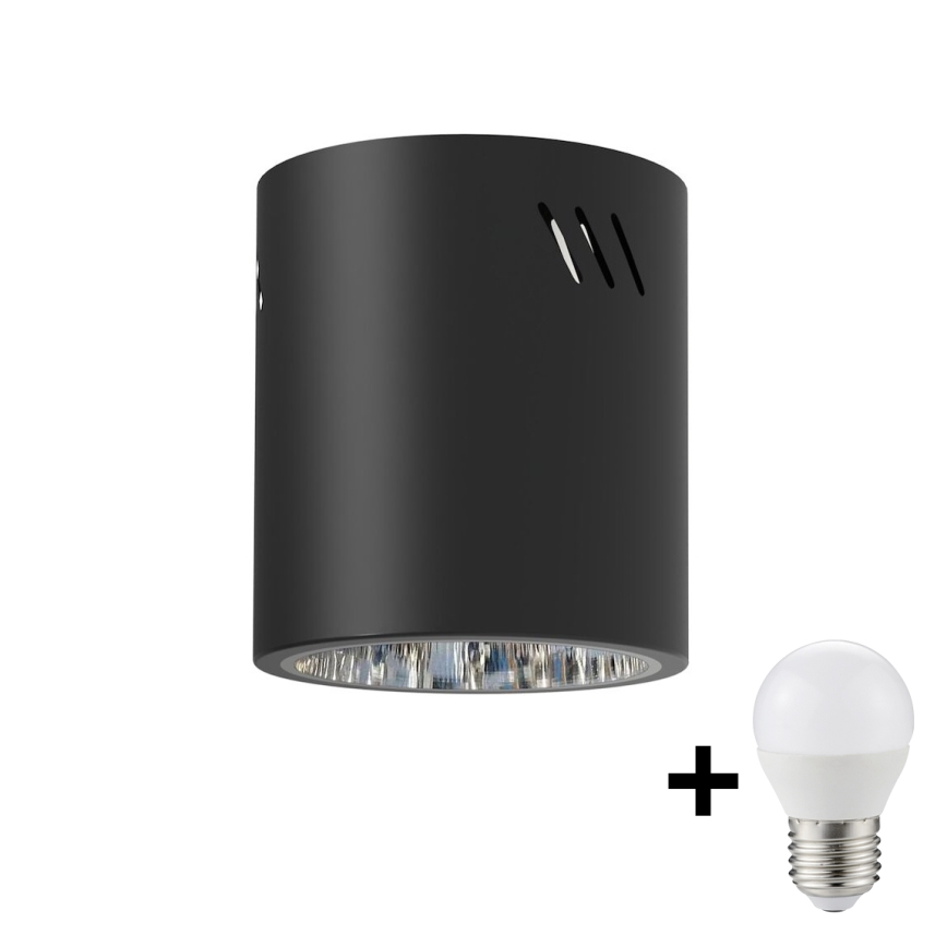 Foco LED GEORGE 1xE27/6W/230V diá. 11 cm negro