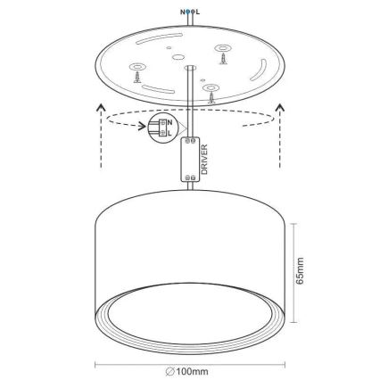 Foco LED LED/12W/230V 4000K diá. 10 cm blanco