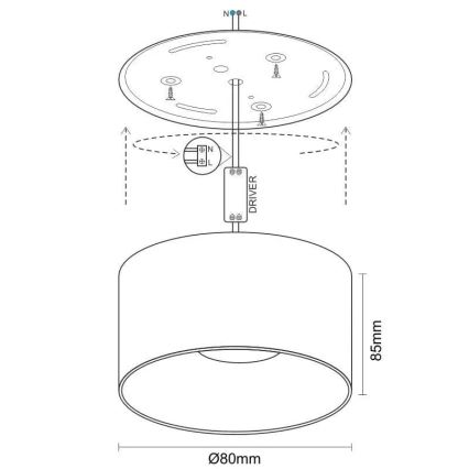 Foco LED LED/12W/230V 4000K diá. 8 cm blanco