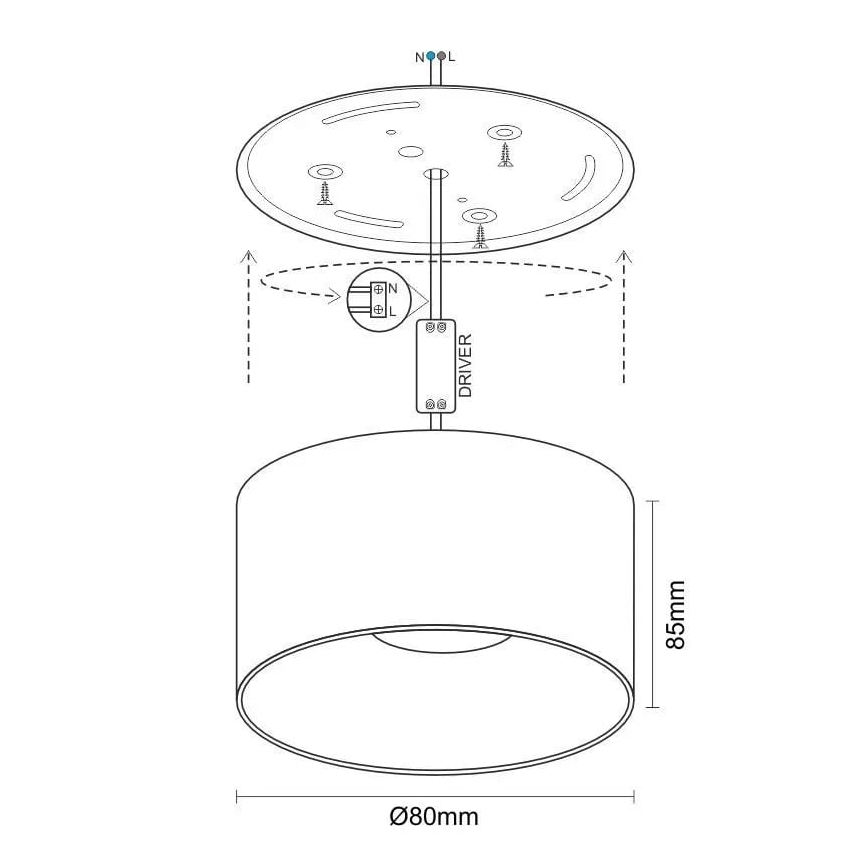 Foco LED LED/12W/230V 4000K diá. 8 cm blanco