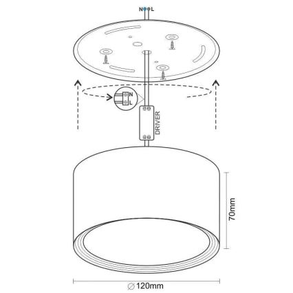 Foco LED LED/14W/230V 4000K diá. 12 cm blanco